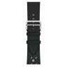 Apple Watch Hermes Series 12 42mm, кожаный черный ремешок с клепками