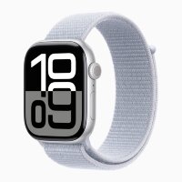 Apple Watch Series 10 42mm, Silver Aluminum Case with Sport Loop - Blue Cloud
