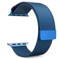 Ремешок из нержавеющей стали для Apple Watch 42мм Миланская петля (Синий)