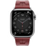 Apple Watch Hermes Series 11 46mm, спортивный ремешок Kilim красный