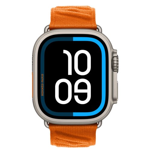 Apple Watch Ultra 3 Hermes 49mm, ремешок En Mer оранжевого цвета