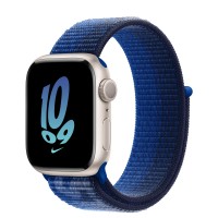 Apple Watch Series 8 Nike 41mm, Starlight Aluminum Case with Sport Loop - Game Royal/Midnight Navy
