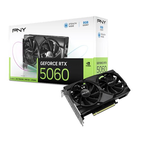 Видеокарта NVIDIA PNY GeForce RTX 5060 Ti Dual Fan OC 8 ГБ