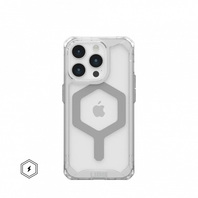 Защитный чехол Uag Plyo для iPhone 15 Pro с MagSafe - Лед/серебро (Ice/Silver)