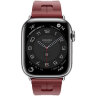 Apple Watch Hermes Series 9 45mm, спортивный ремешок Kilim красный