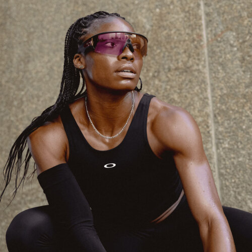 Oakley Meta Vanguard (Черная оправа, линзы Prizm Transitions бордовые)