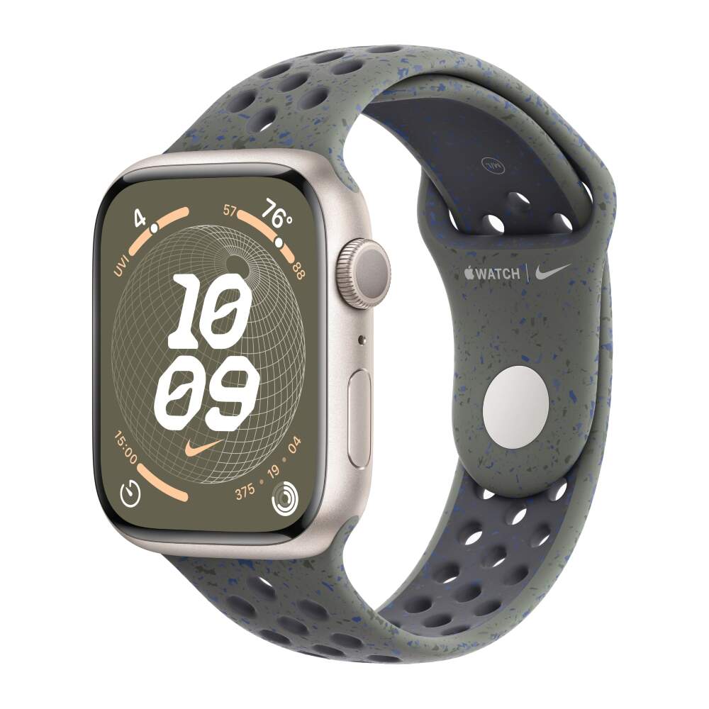 Apple Watch 9 Aluminum Starlight 45mm Cargo Khaki Nike Sport Band
