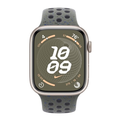 Apple Watch Series 9 45mm, Starlight Aluminum Case with Nike Sport Band - Cargo Khaki