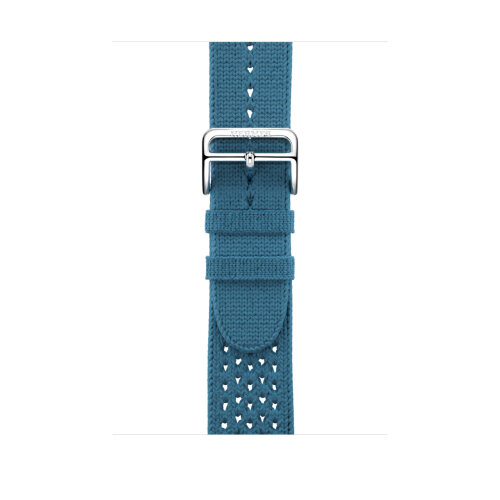 Ремешок Hermes для Apple Watch 42mm Bleu Jean Tricot Single Tour - Голубой