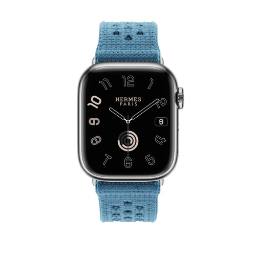 Ремешок Hermes для Apple Watch 42mm Bleu Jean Tricot Single Tour - Голубой