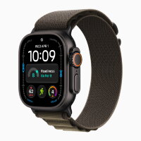 Apple Watch Ultra 4 49mm Black Titanium Case with Dark Olive Alpine Loop (S)