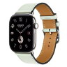 Apple Watch Hermes Series 12 46mm, классический кожаный ремешок мятного цвета