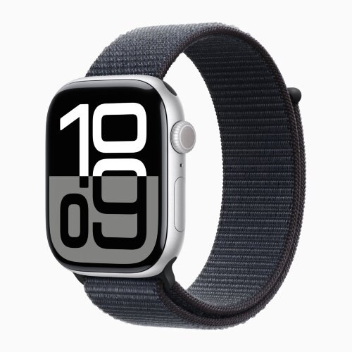 Apple Watch Series 10 42mm, Silver Aluminum Case with Sport Loop - Ink
