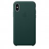 Кожаный чехол для iPhone Xs, цвет "зелёный лес"