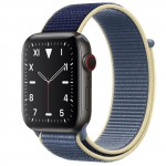 Apple Watch Edition Series 5 Titanium Space Black, 44 мм Cellular + GPS, синий браслет