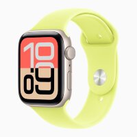 Apple Watch SE 3 40mm, Starlight Aluminum Case with Sport Band - Neon Yellow
