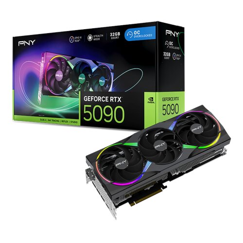 Видеокарта NVIDIA PNY GeForce RTX 5090 ARGB EPIC-X RGB Overclocked Triple Fan