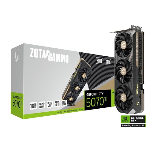 Игровая видеокарта NVIDIA ZOTAC GAMING GeForce RTX 5070 Ti SOLID CORE