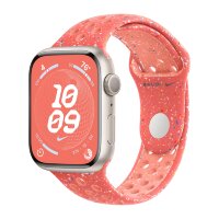 Apple Watch Series 9 45mm, Starlight Aluminum Case with Nike Sport Band - Magic Ember