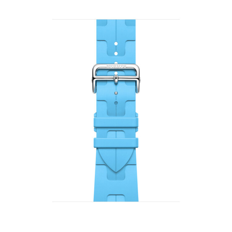 Ремешок Hermes для Apple Watch 46mm Kilim Single Tour - Голубой (Bleu Céleste)