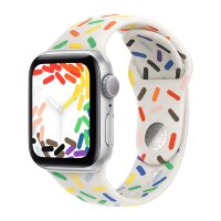 Apple Watch SE (2023) 40mm, Silver Aluminum Case with Sport Band - Pride Edition (Радужный)
