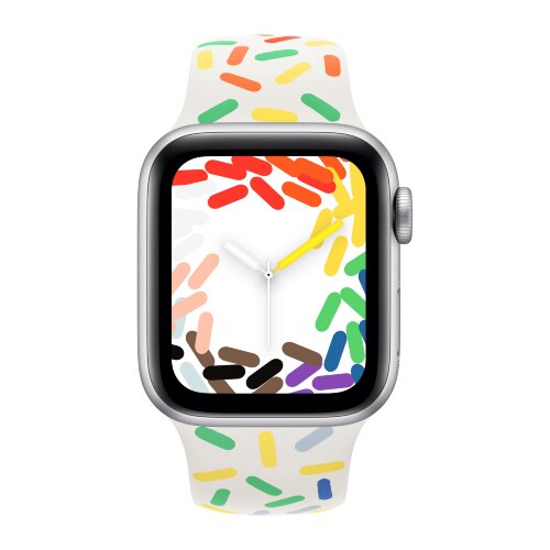 Apple Watch SE (2023) 40mm, Silver Aluminum Case with Sport Band - Pride Edition (Радужный)