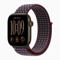 Apple Watch Series 12 42mm, Dark Bronze Aluminum Case with Sport Loop - Burgundy Plaid
