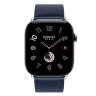 Apple Watch Hermes Series 12 46mm, классический кожаный ремешок темно-синего цвета