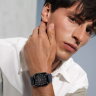 Apple Watch Hermes Series 12 46mm, классический кожаный ремешок темно-синего цвета