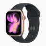 Apple Watch Series 11 42mm, Rose Gold Aluminum Case with Sport Band - Black