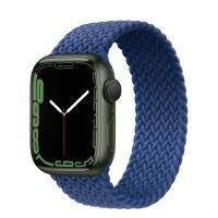Apple Watch Series 7 41 мм, зеленый алюминий, плетеный монобраслет «Атлантический синий»