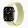 Apple Watch Series 11 42mm, Gold Titanium Case with Sport Loop - Neon Yellow