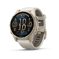 Умные часы Garmin Fenix 8 43mm, AMOLED, Sapphire, Soft Gold, Fog Gray/Dark Sandstone Silicone Band