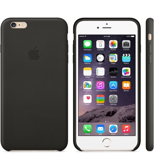 Кожаный чехол для iPhone 6 Plus чёрный