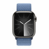 Apple Watch Series 9 41mm, Graphite Stainless Steel Case with Sport Loop - Winter Blue