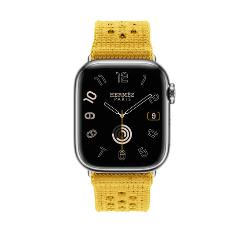 Ремешок Hermes для Apple Watch 42mm Jaune de Naples Tricot Single Tour - Желтый