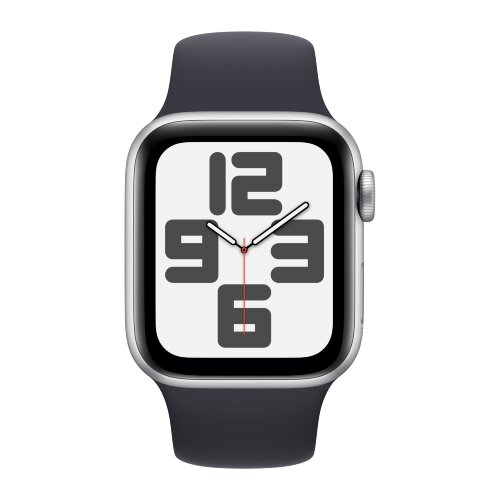 Apple Watch SE (2023) 40mm, Silver Aluminum Case with Sport Band - Midnight (Черный)