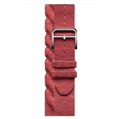 Apple Watch Hermes Series 10 42mm, двойной ремешок из трикотажа гранатовый