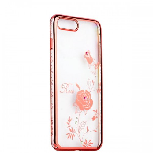 Чехол-накладка KINGXBAR для iPhone 8 Plus и 7 Plus со стразами Swarovski - розовый (Роза)
