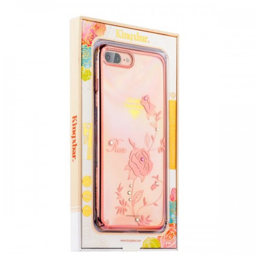 Чехол-накладка KINGXBAR для iPhone 8 Plus и 7 Plus со стразами Swarovski - розовый (Роза)