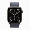 Apple Watch Series 11 42mm, Gold Titanium Case with Sport Loop - Anchor Blue