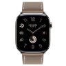 Apple Watch Hermes Series 11 46mm,  ремешок классический кожаный светло-коричневого цвета