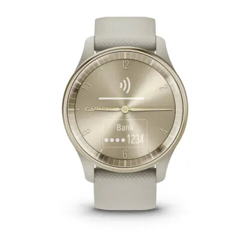 Умные часы Garmin Vivomove Trend 40mm, Cream Gold Stainless Steel Bezel, French Gray Case and Silicone Band