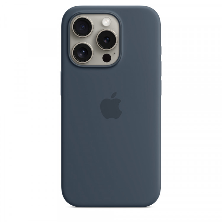 Силиконовый чехол для iPhone 15 Pro Max с MagSafe - Синий Шторм (Storm Blue)