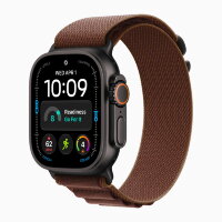 Apple Watch Ultra 4 49mm Black Titanium Case with Burgundy Alpine Loop (S)