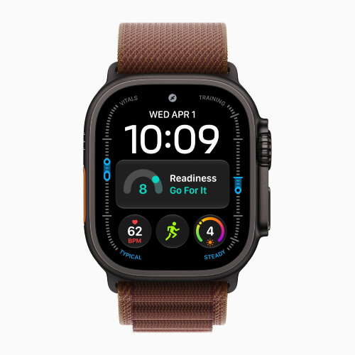 Apple Watch Ultra 4 49mm Black Titanium Case with Burgundy Alpine Loop (S)