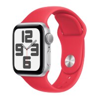 Apple Watch SE (2023) 40mm, Silver Aluminum Case with Sport Band - Red (Красный)