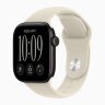 Apple Watch Series 12 46mm, Black Aluminum Case with Sport Band - Sand