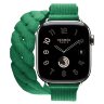 Apple Watch Hermes Series 10 42mm, двойной ремешок из трикотажа зеленый