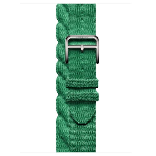 Apple Watch Hermes Series 10 42mm, двойной ремешок из трикотажа зеленый